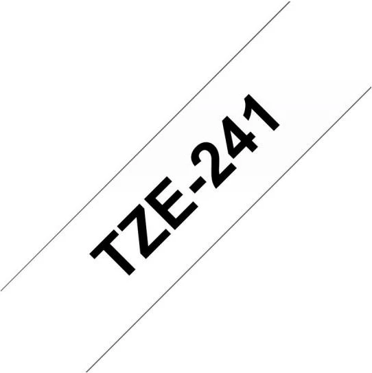 Kasetë shirit etiketimi Brother TZe-241, e laminuar, 18 mm, tekst i zi në të bardhë