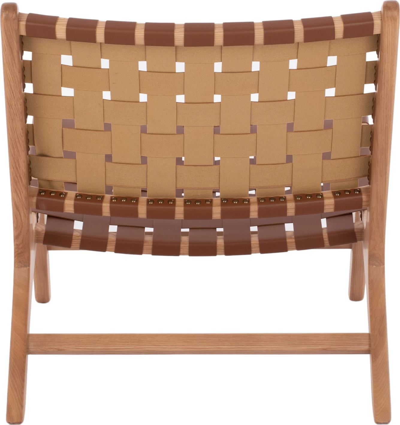 Karrige lounge prej druri, lëkurë PU e thurur, kafe, FH9326.01, 68x79x69cm