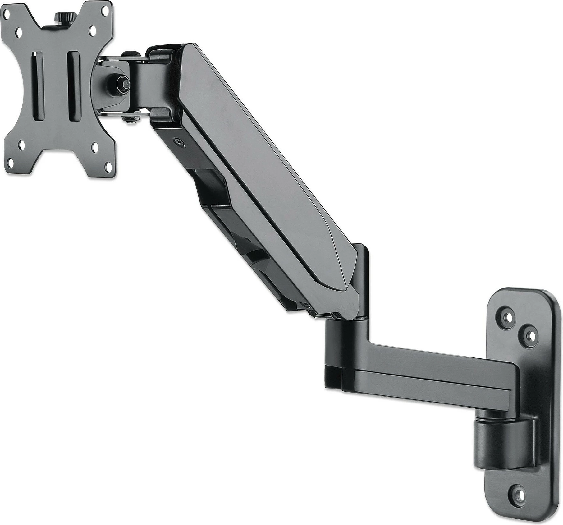 Mbajtëse muri për monitor MANHATTAN, krah me gas-spring, VESA 75x75/100x100, 17-32", deri 8 kg, e zezë