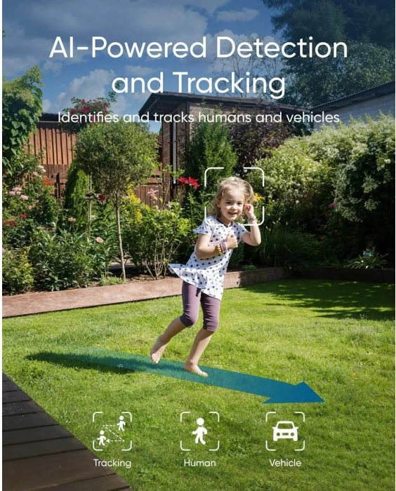 Kamerë sigurie me reflektor Anker eufy Floodlight Cam E30 2K 360° Wi‑Fi IP65 2000 lm, e bardhë