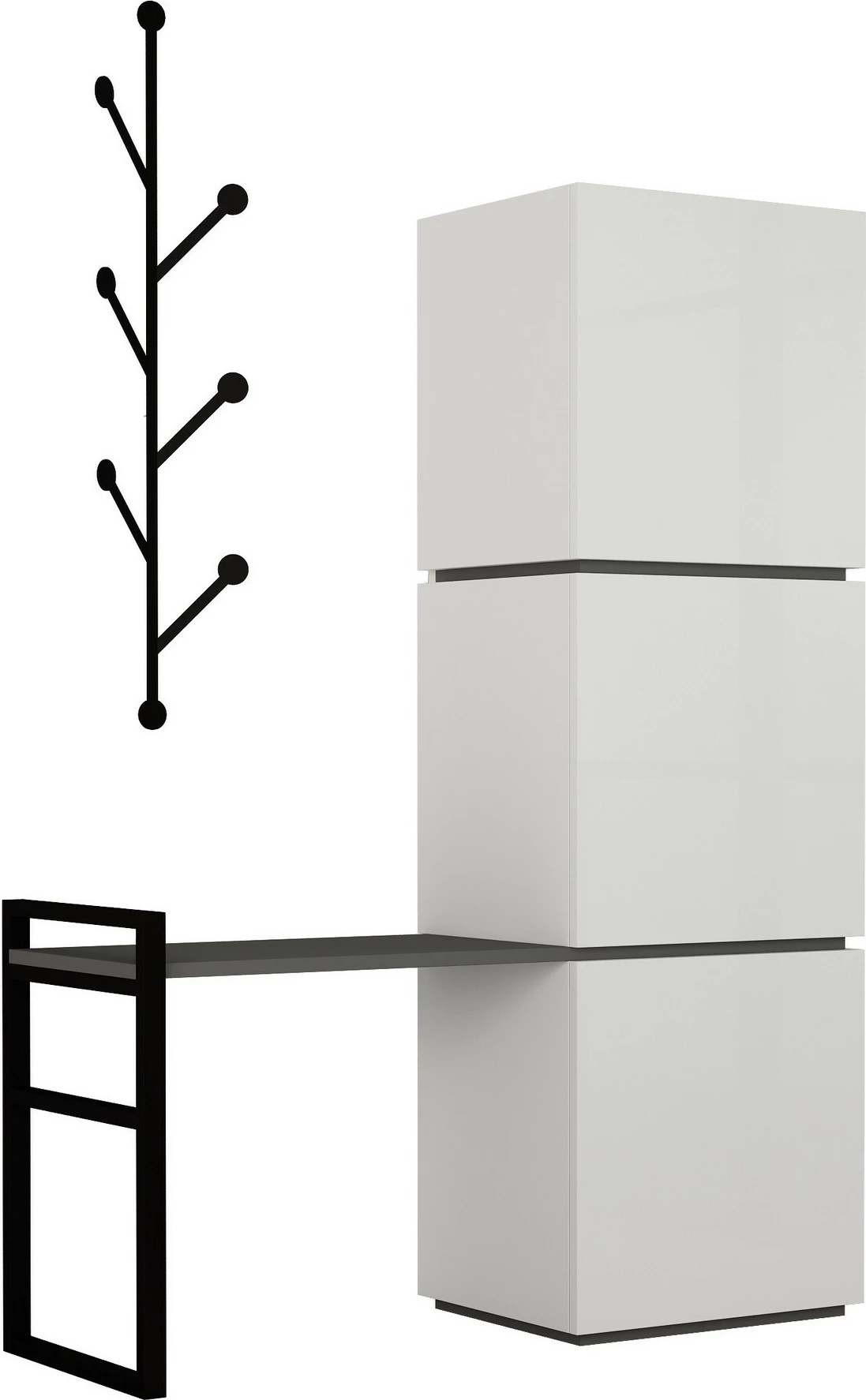 Dollap këpucësh Skye Decor, Mello, bardhë-antracit