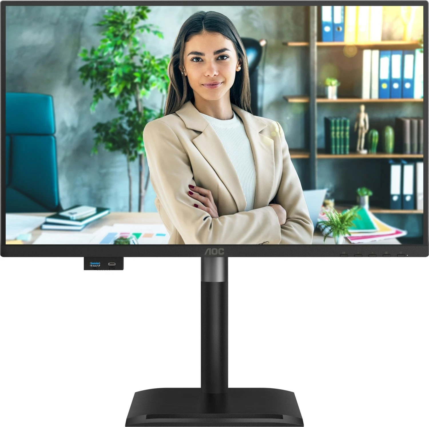 Monitor AOC 24P4CV, 23.8 inch, Full HD, 120Hz, IPS, USB-C PD96W, zi