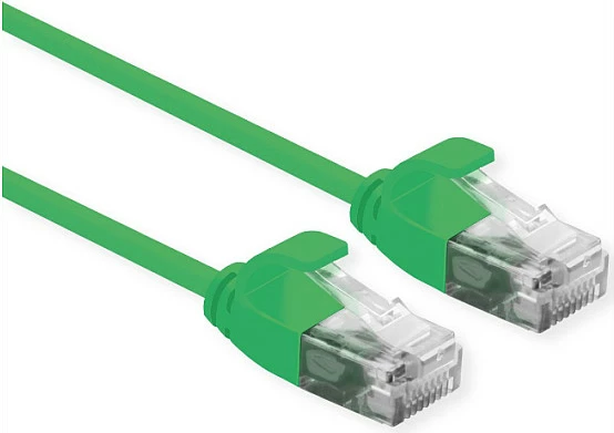 Kabllo rrjeti ROLINE Cat6a slim 3 m, RJ-45, e gjelbër