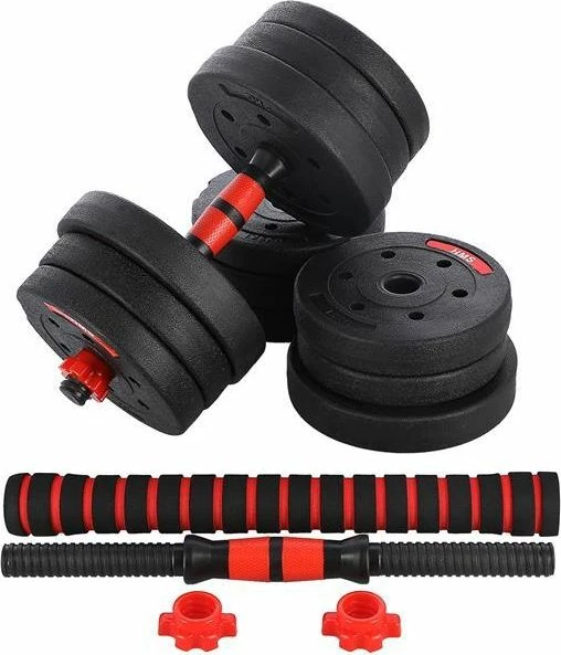 Set hantla HMS SGP20 2 x 10 kg, me lidhës për shtangë, bituminoze, e zezë, set 2 copë