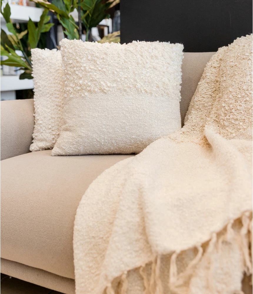 Batanije dekorative SIMPUL, ngjyrë e bardhë-bezhë, 180x240cm