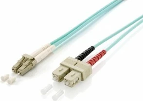 Kabëll optik patch LC/SC Equip OM3 0.5m, 10 Gbit/s, turquoise