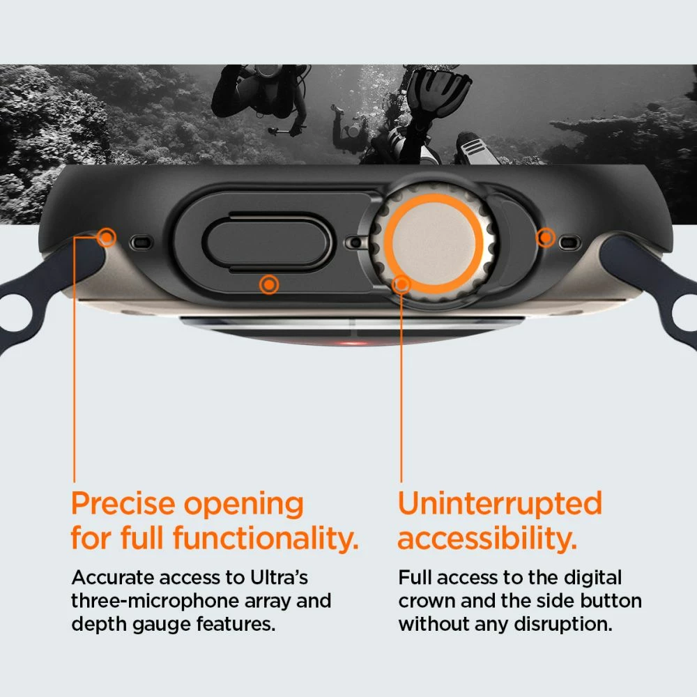 Mbështjellës Spigen Thin Fit për Apple Watch Ultra 49mm, Zi