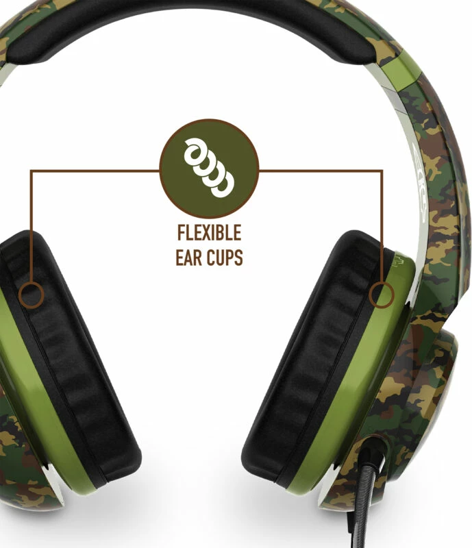 Kufje gaming Stealth Cruiser, stereo 3.5mm me kabllo, mikrofon i heqshëm, 40mm, Camo