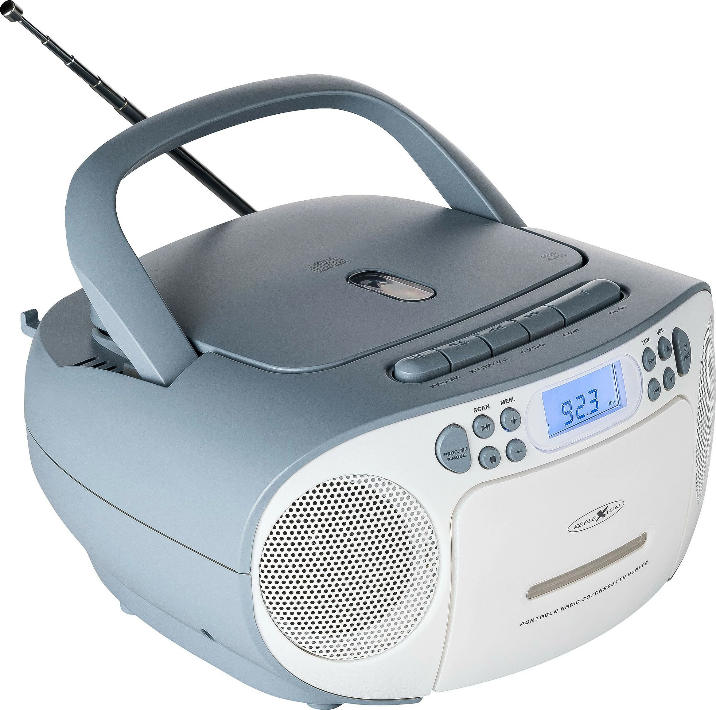 Radio CD portativ Reflexion RCR2260, 20W, FM PLL, AUX, bardhë/blu