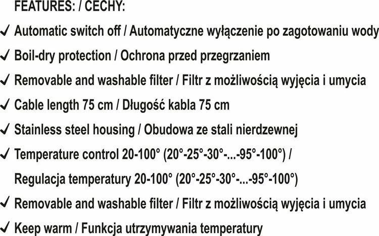 Çajnik elektrik Yato T68174 1.8 L qelq me kontroll temperature, argjend
