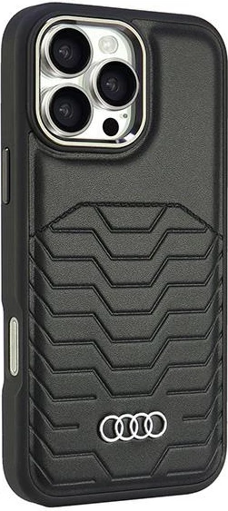 Mbështjellës Audi Synthetic Leather MagSafe për iPhone 16 Pro Max 6.9", i zi
