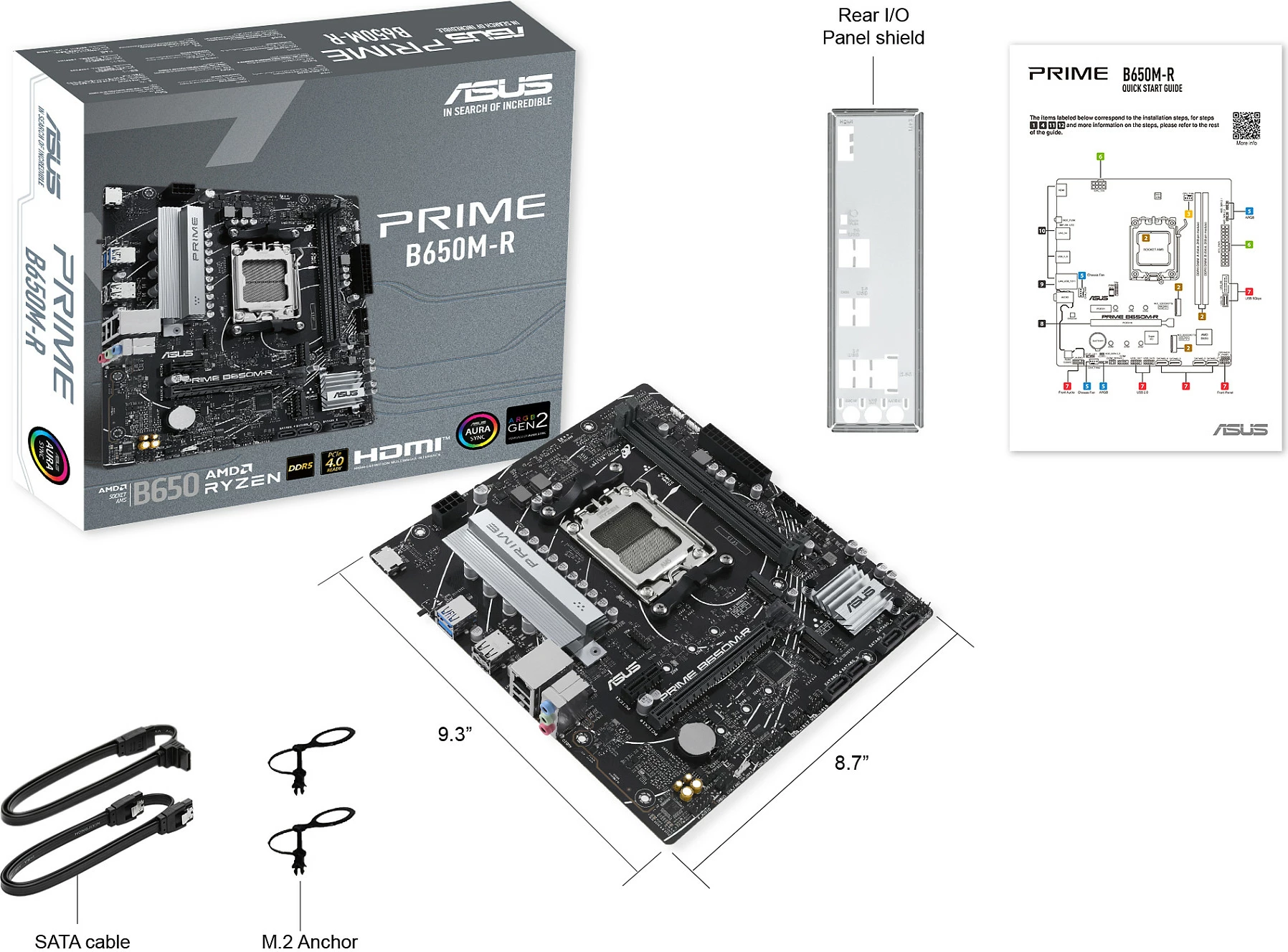 Pllakë amë ASUS PRIME B650M-R, Socket AM5, DDR5, 96 GB