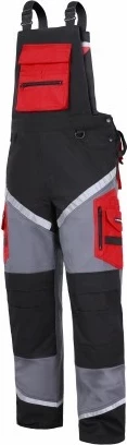 Pantallona pune me tiranda LAHTI PRO L4060502, 100% pambuk, size M, zi/gri/kuqe