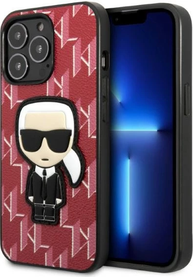 Mbështjellës Karl Lagerfeld Monogram Ikonik Patch për iPhone 13 Pro Max, i fortë, Kuq