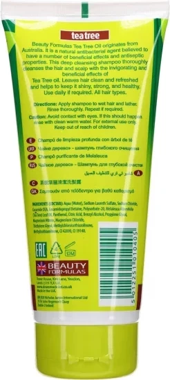Shampo për pastrim të thellë Beauty Formulas Tea Tree, 200 ml