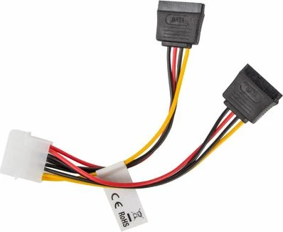 Kabllo furnizimi Molex në 2x SATA Lanberg CA-HDSA-11CU-0015 0.15 m, shumëngjyrëshe