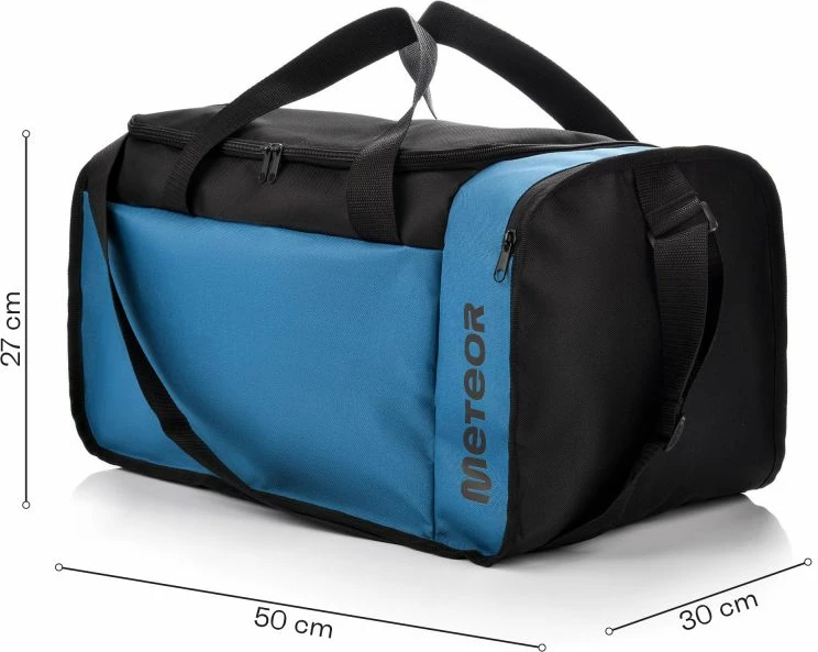 Çantë fitnesi Meteor, unisex, e zezë dhe blu