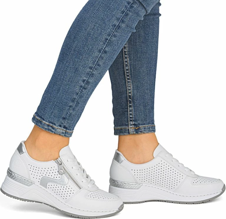 Atlete platforme për femra Rieker N4340-80, të bardha