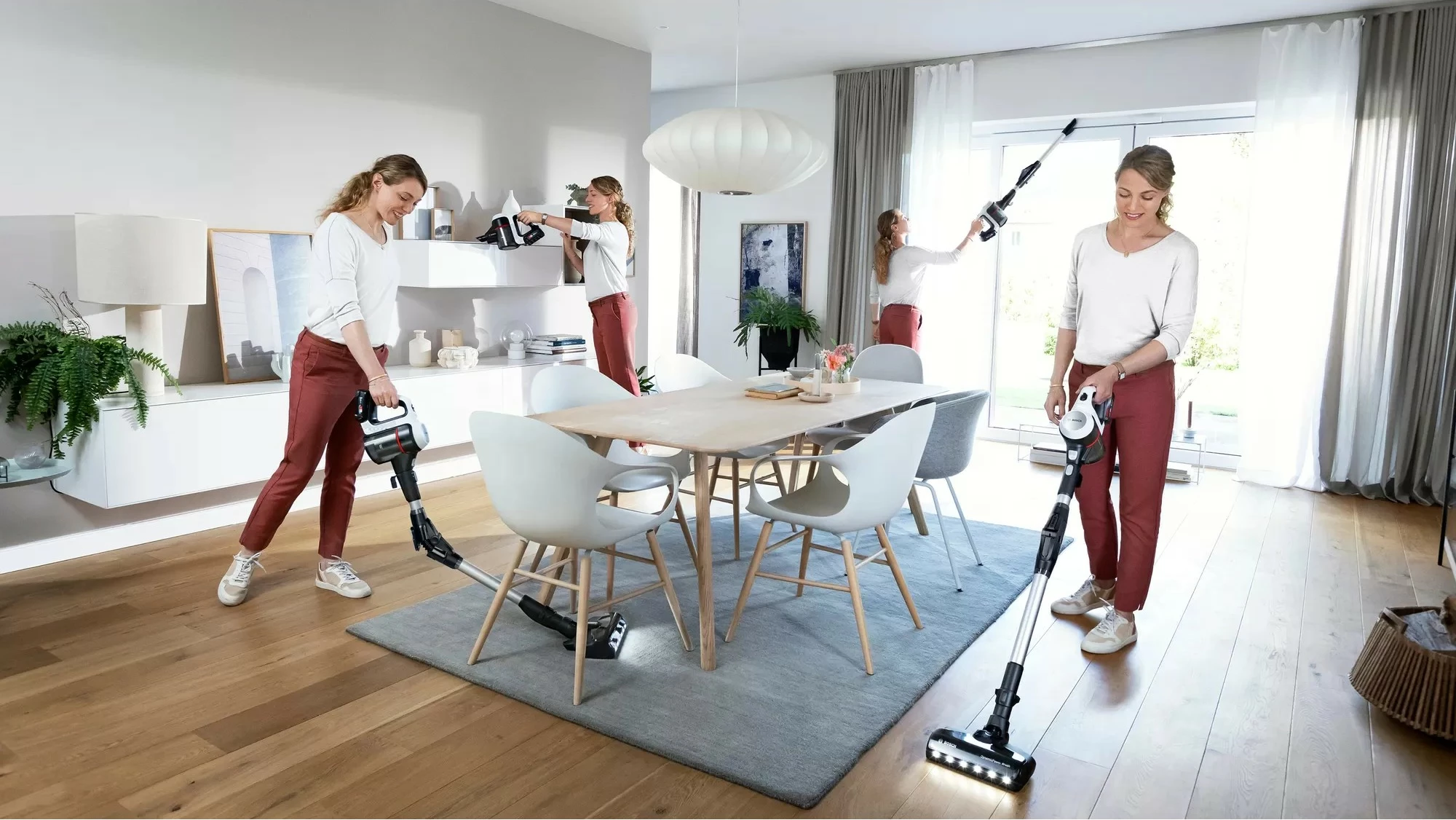 Fshesë stick 2-në-1 Bosch BBS711W, pa qese, 0.3L, e bardhë