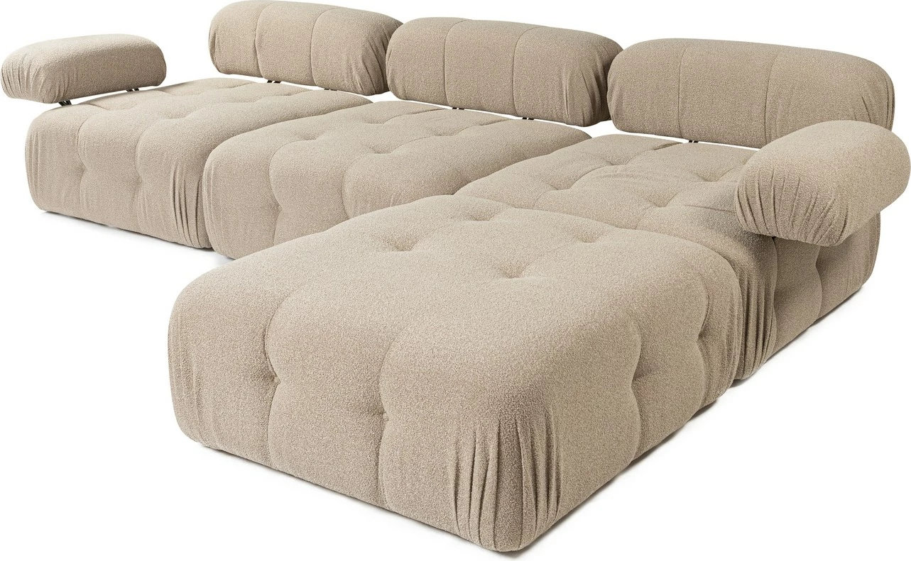 Këndare Doblo 3 vendëshe me pouffe, ngjyrë pjeshke