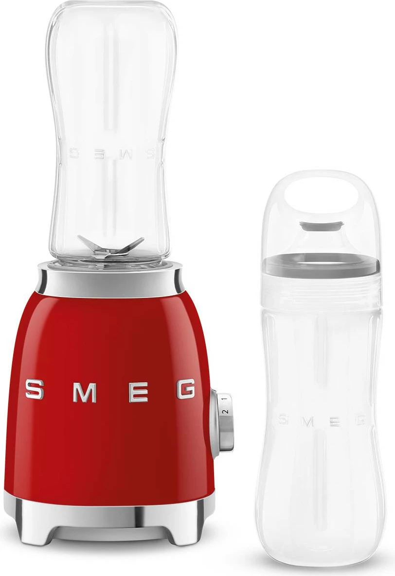 Blender personal Smeg PBF01RDEU 300W, 2x600 ml, kuqe, set me 2 shishe