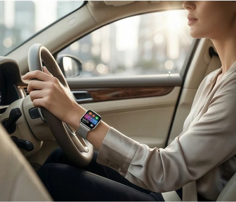 Smartwatch për femra Gravity GT44-4, rrip i bardhë + byzylyk argjendi