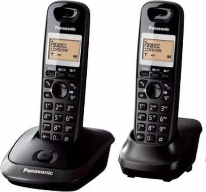 Telefon fiks pa kabllo Panasonic KX-TG2512PDT, set me 2 doreza, ekran 1.4\", speakerphone, i zi