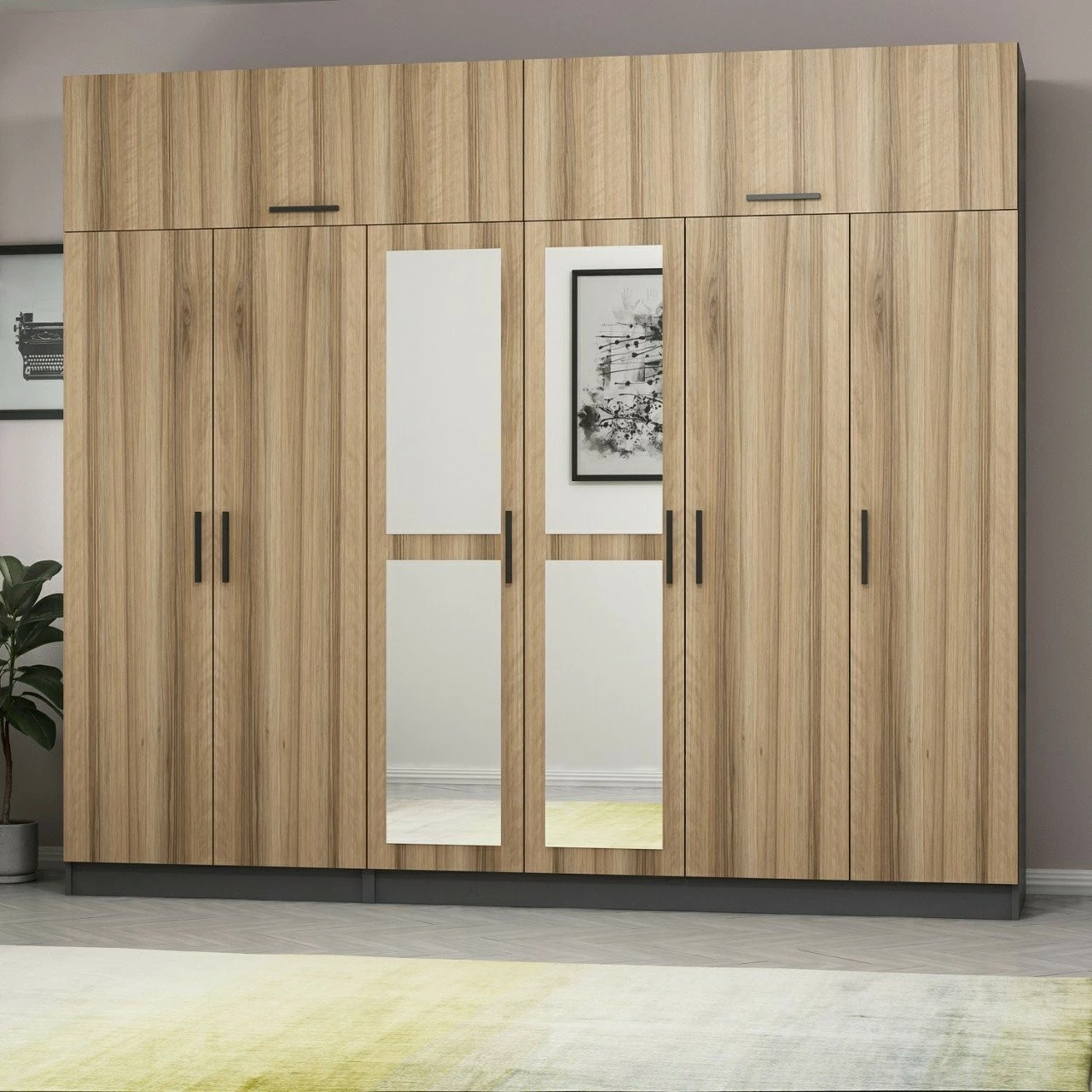 Dollap Skye Decor, ngjyrë arre dhe antracit, 5213