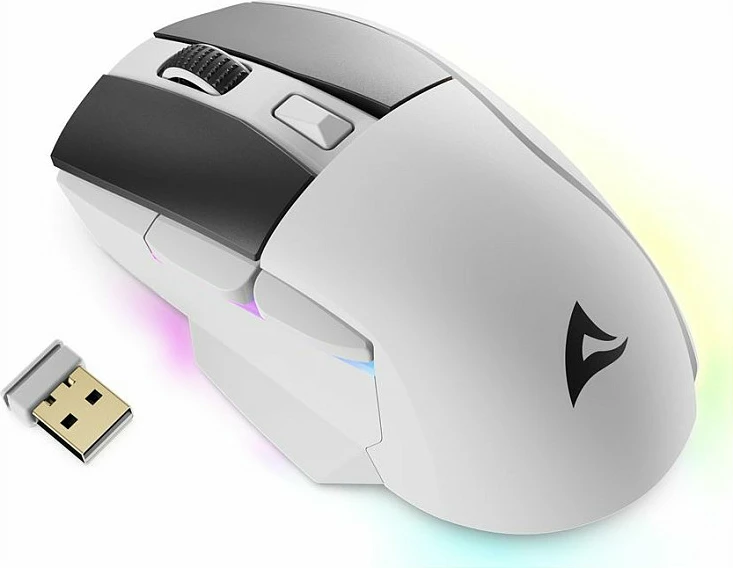 Maus Sharkoon SGM50W, 6400 DPI, i zi, i bardhë