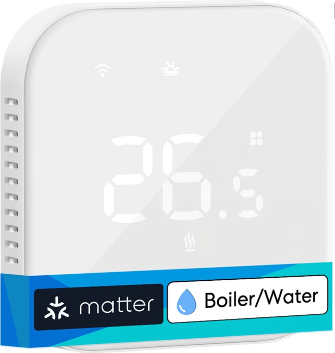 Termostat smart WiFi, Meross MTS215BMA(EU), Matter, për bojler/ngrohje dyshemeje me ujë
