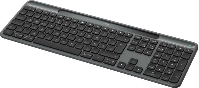 tastierë wireless Logitech Signature Slim Solar+ K980 920-013757, Bluetooth, full-size me numpad, e zezë