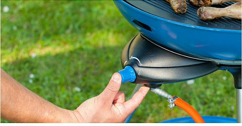 Shporet kampingu Campingaz Party Grill 600, 1 zonë, ndezje piezo, 10.7 kg, zi/kaltër metalik