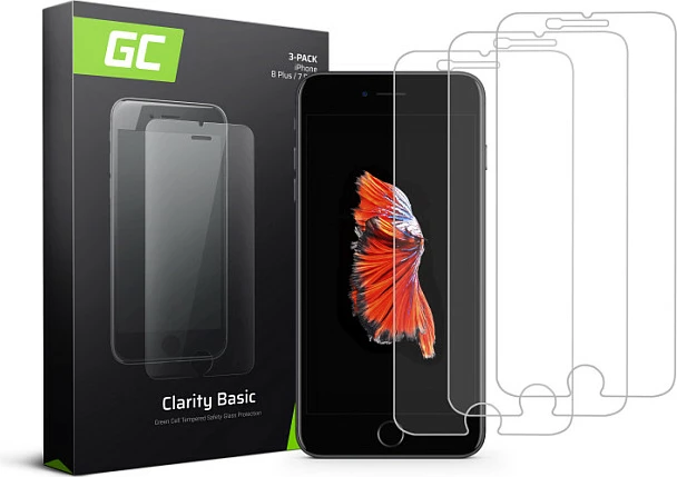 Mbrojtës ekrani Green Cell GC Clarity për iPhone 6 Plus/6S Plus/7 Plus/8 Plus, 3 copë, transparent