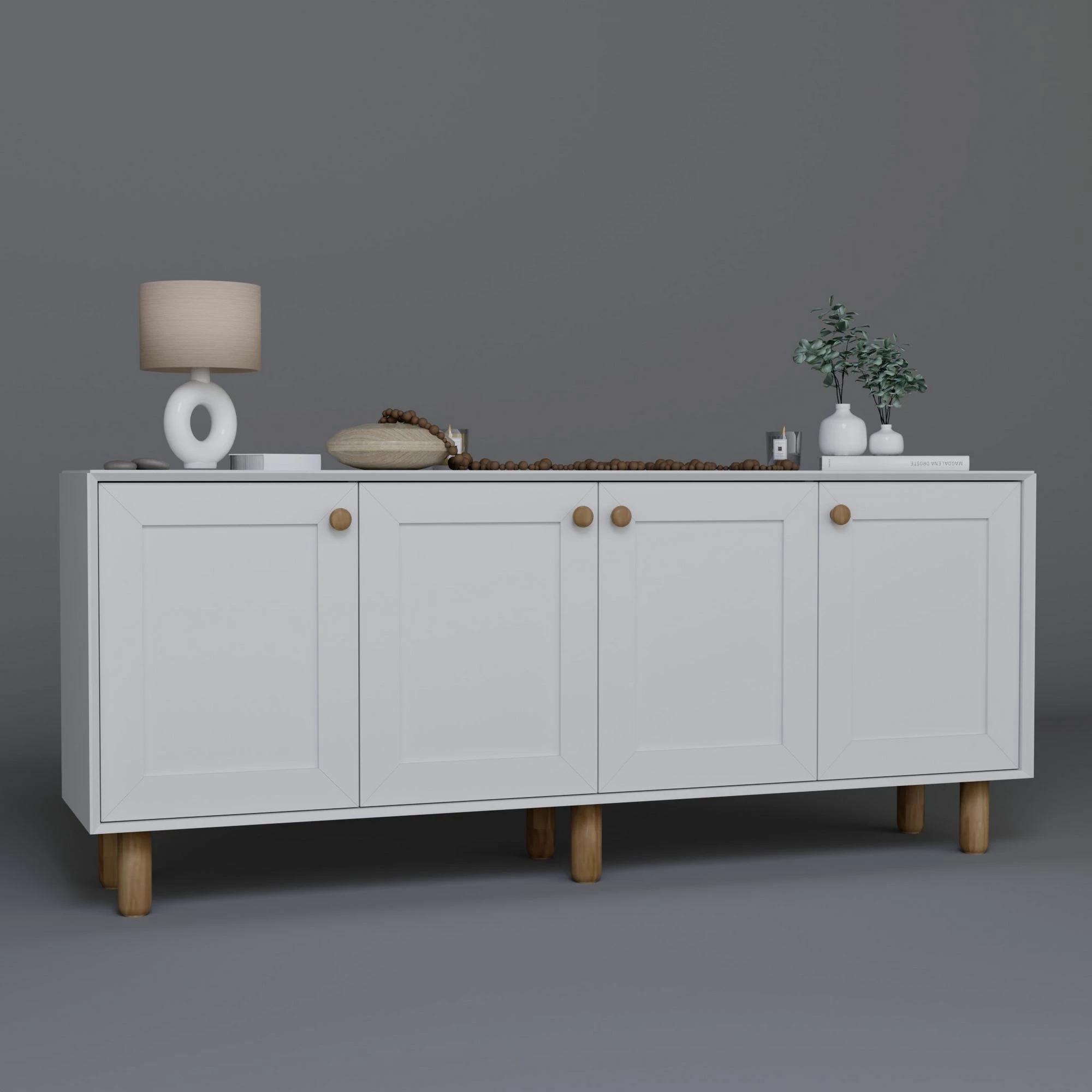 Konsol Skye Decor, ngjyrë e bardhë, 180x75x40 cm