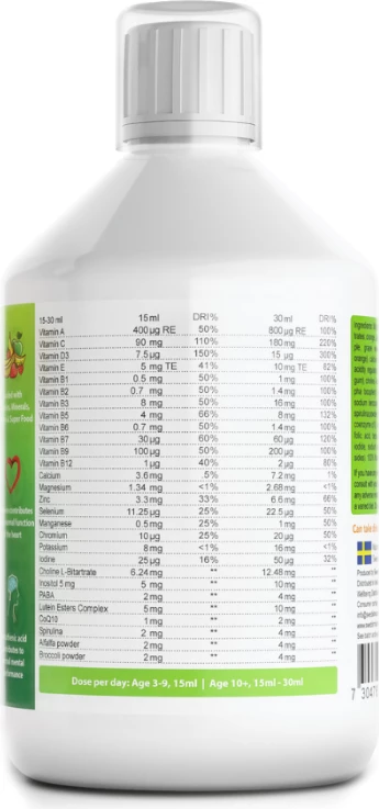 Multivitamina për fëmijë Swedish Nutra Super Kids, 500ml