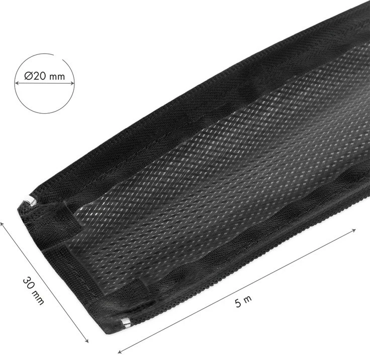 Organizues kabllosh LogiLink elastyczny 5m x 30mm, poliester, zi