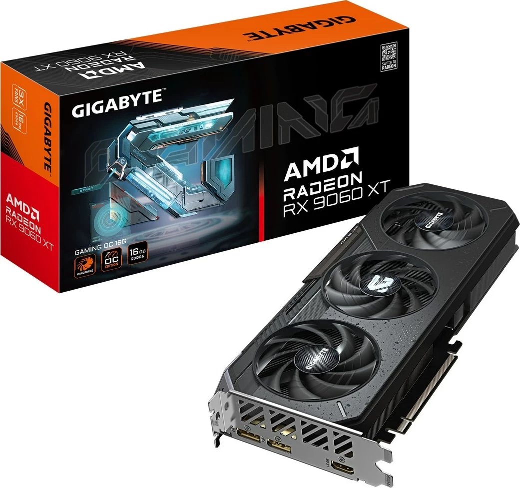 Kartelë grafike Gigabyte Radeon RX 9060 XT GAMING OC, 16GB GDDR6, e zezë