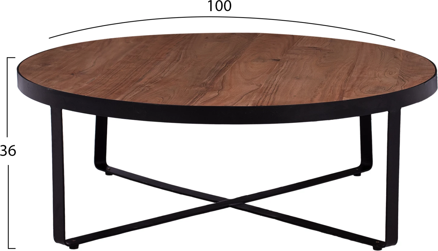 Tavolinë kafeje ATHARVA FH8461.11 dru akacie masiv Φ100X36cm