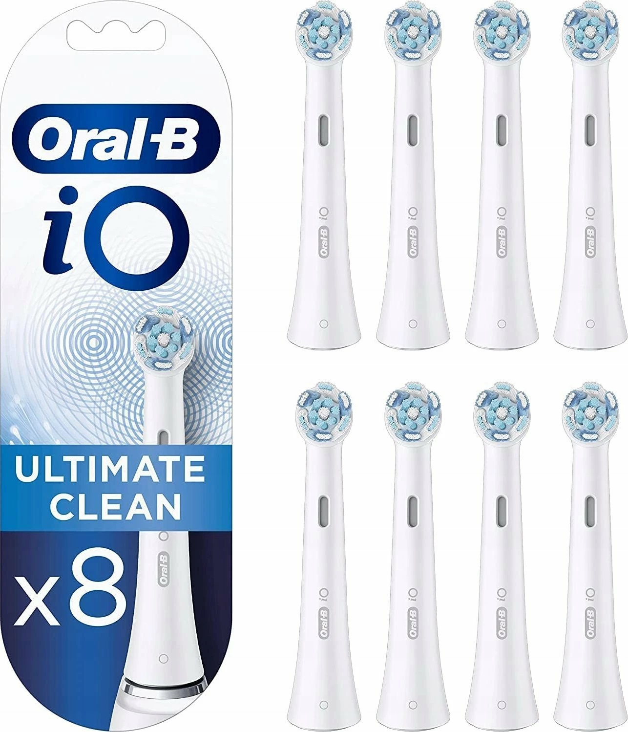 Koka zëvendësuese për furçë elektrike Oral-B iO Ultimate Clean 8 copë, e bardhë