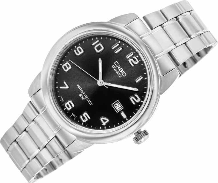 Orë dore për meshkuj CASIO MTP-1221A-1AVEG, e zezë, me kuti