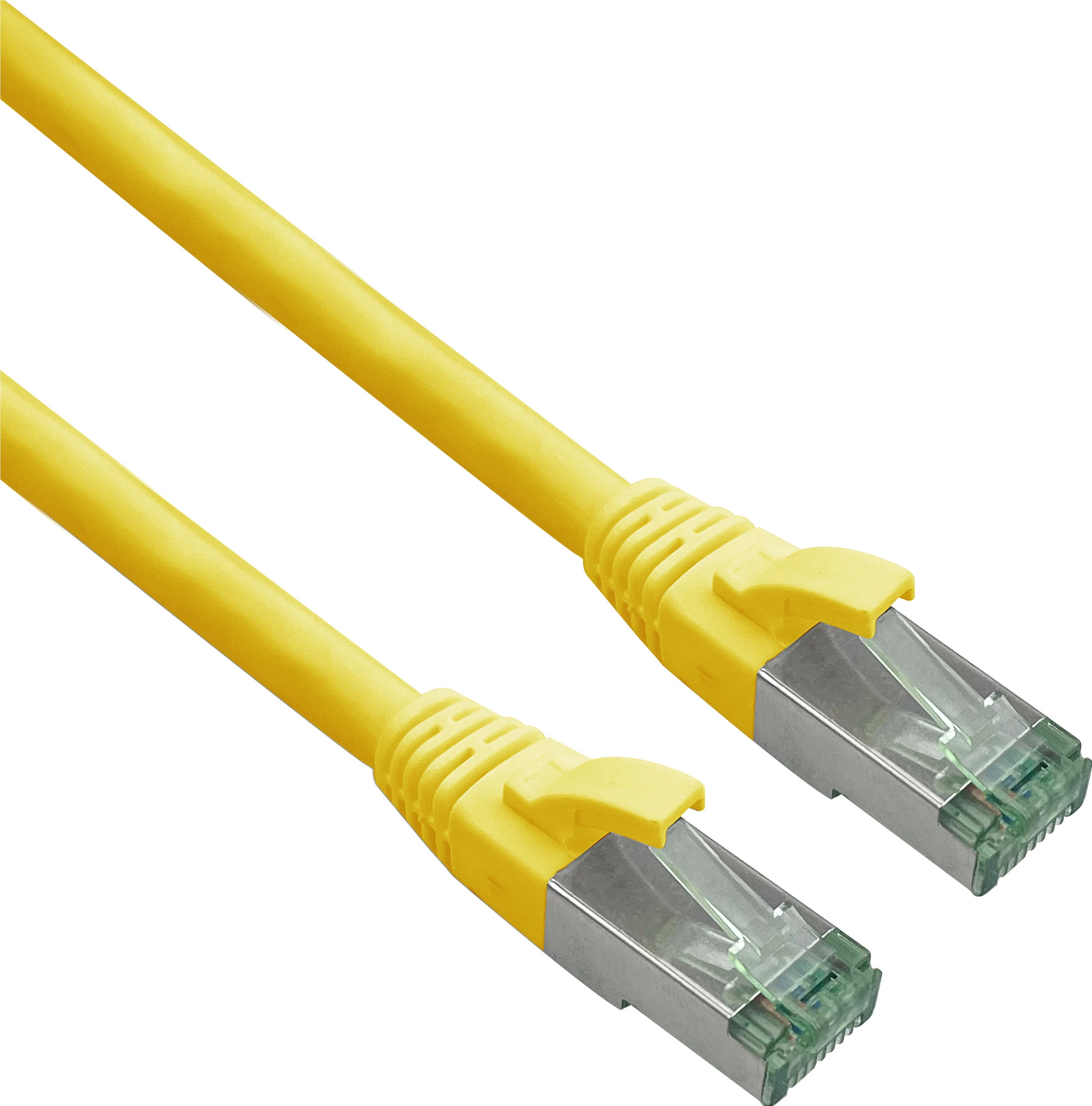 Kabllo rrjeti Helos 363707 Cat7, 2 m, RJ-45 në RJ-45, 10Gbps, S/FTP, verdhë/jeshile
