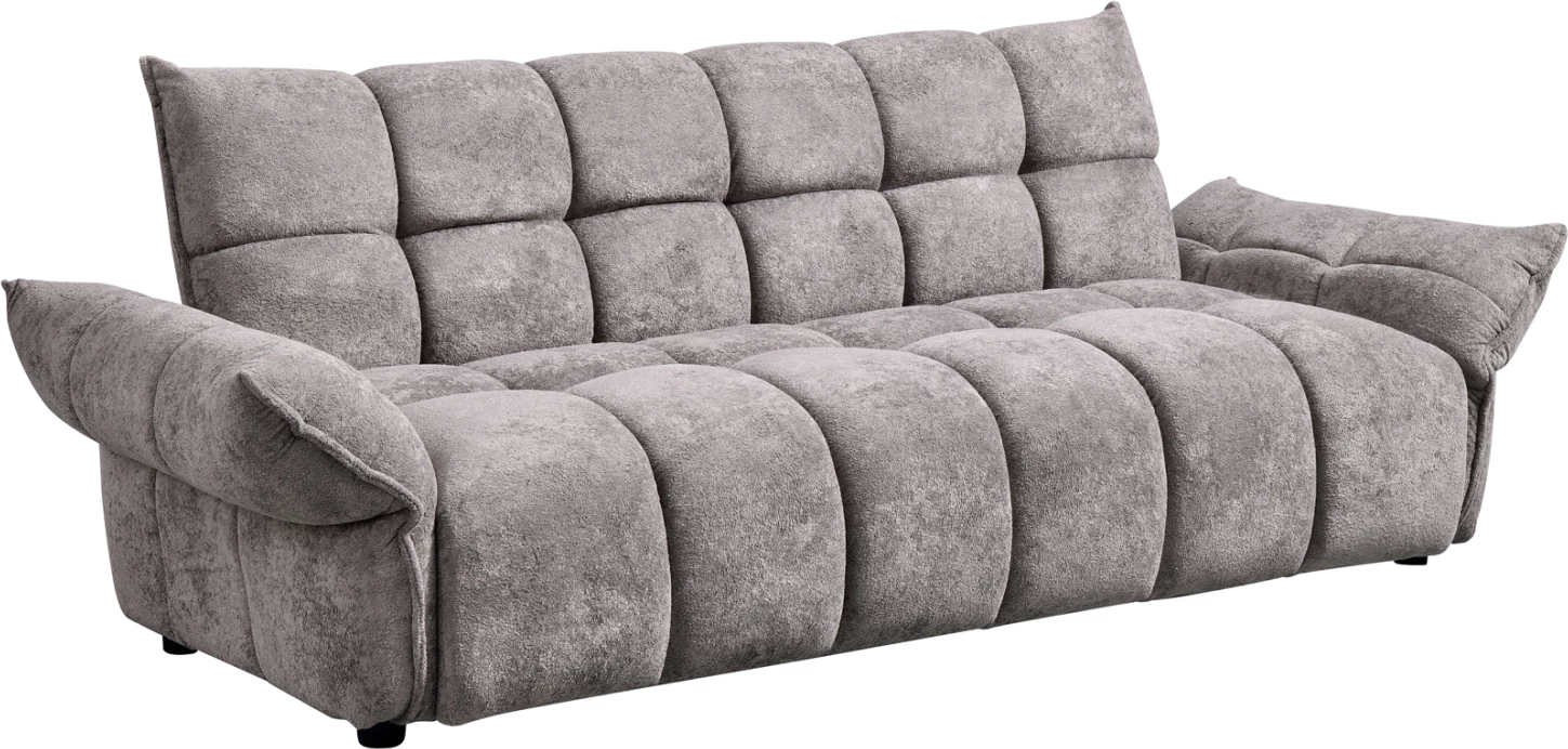 Krevate divan MELU, material gri, susta xhepi, 240-250x90x85cm