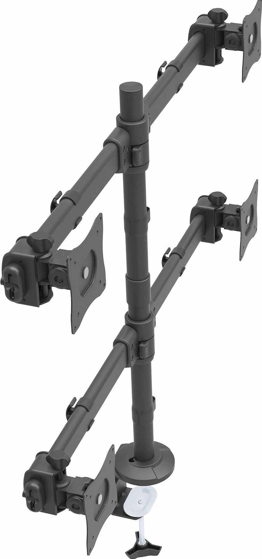Mbajtës për 4 monitorë StarTech Quad, VESA 75x75/100x100, montim në tavolinë clamp/grommet, i zi