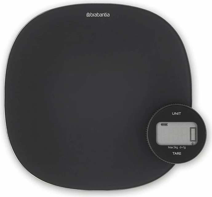 Peshore digjitale kuzhine Brabantia Tasty+ MPN 122880, 5 kg (1 g), LCD me ndriçim, 3x AAA, gri e errët