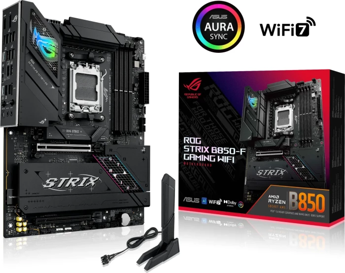 Pllakë amë ASUS ROG STRIX B850-F Gaming WiFi, DDR5, AM5, ATX, Wi‑Fi 7, e zezë