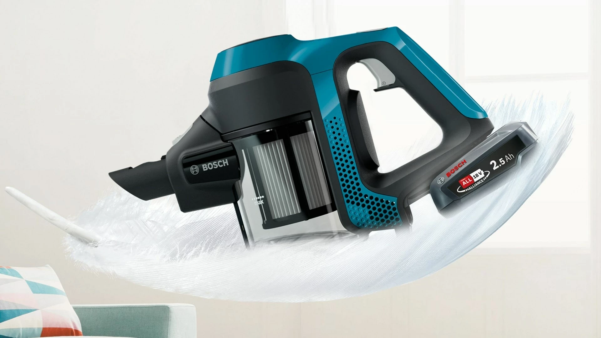 Fshesë elektrike Bosch Serie 6 BBS611BSC, 2-në-1, pa qese, 2.5 Ah, E zezë