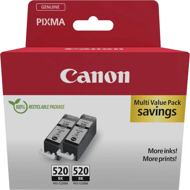 Kartutxh boje Canon PGI-520 / 2932B019 19 ml i zi set dycopësh