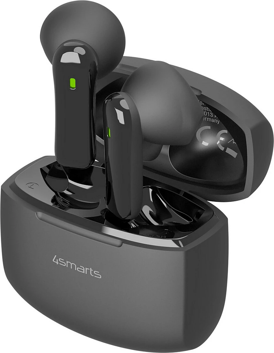 Kufje 4smarts SkyBuds Air, TWS Bluetooth 5.4, me kutizë karikimi wireless, të zeza