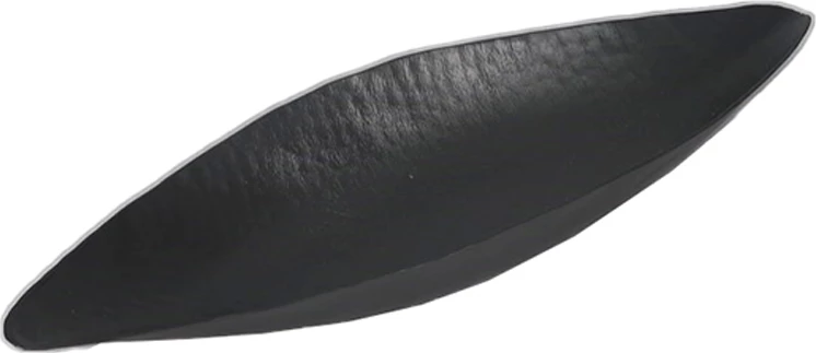 Enë dekorative në formë barke, alumin i zi, 40x16x4cm