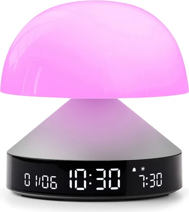 Llambë me orë alarmi 3n1 Lexon Mina Sunrise LR153AP, LCD, alumin